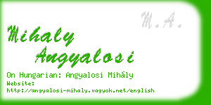 mihaly angyalosi business card